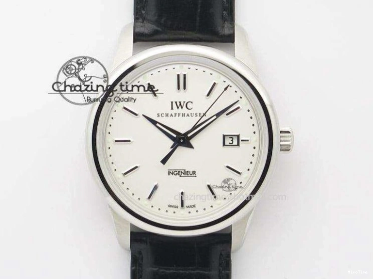 MIROTIME 0306 Supportive Portofino Automatic SS AF 1:1 Best Edition White Dial on Black Croco Leather Strap A 7184